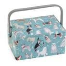Hobby Gift Blue Scotty Dogs Medium Sewing Box Blue/Brown