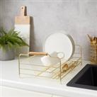 Gold and Bamboo Dish Drainer Gold
