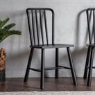 Denton Set of 2 Dining Chairs, Oak Black