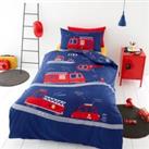 Fire Engine Duvet Cover and Pillowcase Set Navy