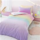 Rainbow Ombre Duvet Cover and Pillowcase Set MultiColoured