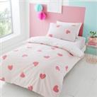 Love Hearts Duvet Cover and Pillowcase Set Pink