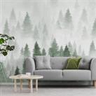 Pine Forest Mural Green/Grey