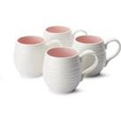 Set of 4 Sophie Conran for Portmeirion Pink Honey Pot Mugs White