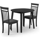 Coast Round Drop Leaf Dining Table with 2 Coast Chairs Black