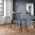 Dalston 4 Seater Round Bar Table Brown/Black