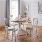 Davenport Round Dining Table with 4 Chairs Grey