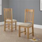 Hereford Set of 2 Dining Chairs, Taupe Faux Linen Brown