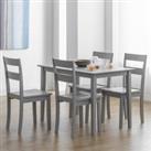 Kobe Rectangular Small Dining Table with 4 Chairs, Grey Grey