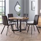 Monroe Set of 2 Dining Chairs, Charcoal Faux Linen Grey