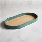 Painted Rim Oval Tray Green