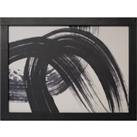 Abstract Brushstroke Swirl Laptray Black and white