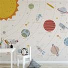 Outer Space Scandi Large Mural Blue