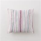 Stripe Embroidery Cushion Purple
