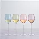 Set of 4 Pastel Wine Glasses Pink/Blue