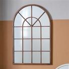 Kelso Arched Wall Mirror, Bronze 90x60cm Brown