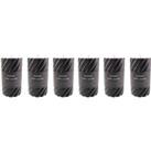 Pack of 6 Twisted Pillar Candles Black
