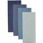 Isabelle Waffle Pack of 4 Tea Towels Blues Blue