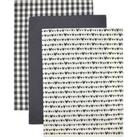 Hearts Pack of 3 Tea Towels Grey/White