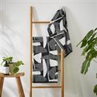 Elements Leaves Yarn Dyed Jacquard Towel Black