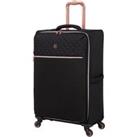 IT Luggage Black & Rose Gold Divinity 4 Wheel Suitcase Black/Rose Gold