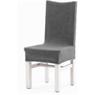 Boucle Dining Chair Cover Dark Grey