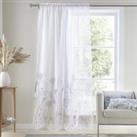 Meadowsweet Floral Slot Top Voile Curtain Panel White