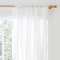 Aletta Tufted Stripe Slot Top Voile Curtain Panel White