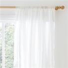 Aletta Tufted Stripe Slot Top Voile Curtain Panel White