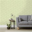 Ditsy Leaves Sage Wallpaper Green