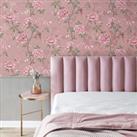 Akina Floral Blush Wallpaper Pink/Green