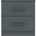 Norland 2 Drawer Bedside Table, Graphite Grey Grey