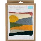 Punch Needle Kit Cushion Sunset Yellow/Grey/Green