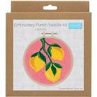 Punch Needle Kit Floss and Hoop Lemons Pink/Yellow