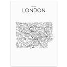 East End Prints City Map London Print Black/White
