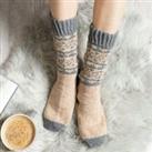 Striped Fair Isle Socks Knit Kit Grey/Cream