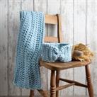 Beginners Blue Scarf Headband Crochet Kit Blue
