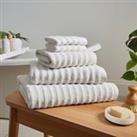 Soft and Fluffy Ribbed Towel White White