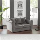 Blake Opulent Velvet Curved Arm Quilted 2 Seater Sofa Grey