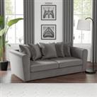 Blake Opulent Velvet Curved Quilted Arm 3 Seater Sofa Grey
