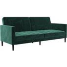Liam Velvet Clic Clac Sofa Bed Green Green