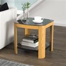 Affinity Real Curved Wood Side Table Dark Brown