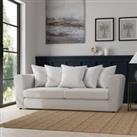 Blake Cosy Sherpa Curved Quilted Arm 3 Seater Sofa Ivory Cream