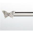 Mix and Match Butterfly Finials Pair Satin Steel (Silver)