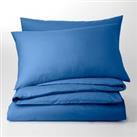 Pure Cotton Classic Blue Plain Dye Duvet Cover Blue