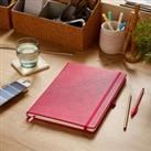 Waters and Noble Premium Faux Leather A4 Notebook Fuchsia