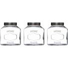 Set of 3 Home Made Glass Storage Jars Clear