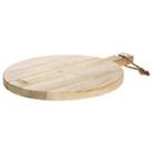 Mango Wood Round Chopping Board with Handle Brown
