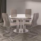 Ellie 4 Seater Round Dining Table Grey