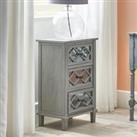 Pacific Puglia 3 Drawer Bedside Table, Painted Pine Grey